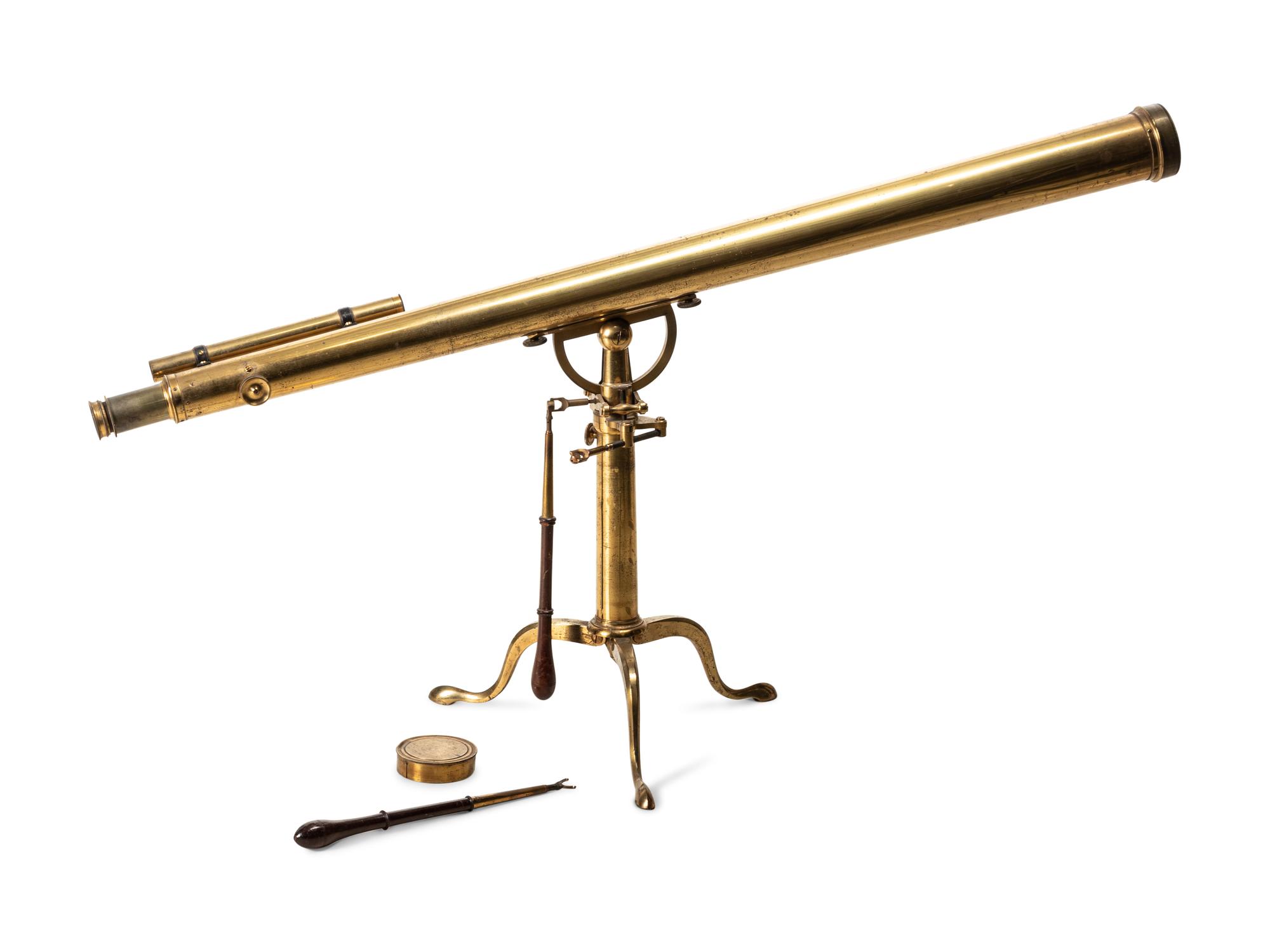 An English Lacquered Brass 3-Inch Table Telescope