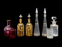 Six Continental Glass Table Articles