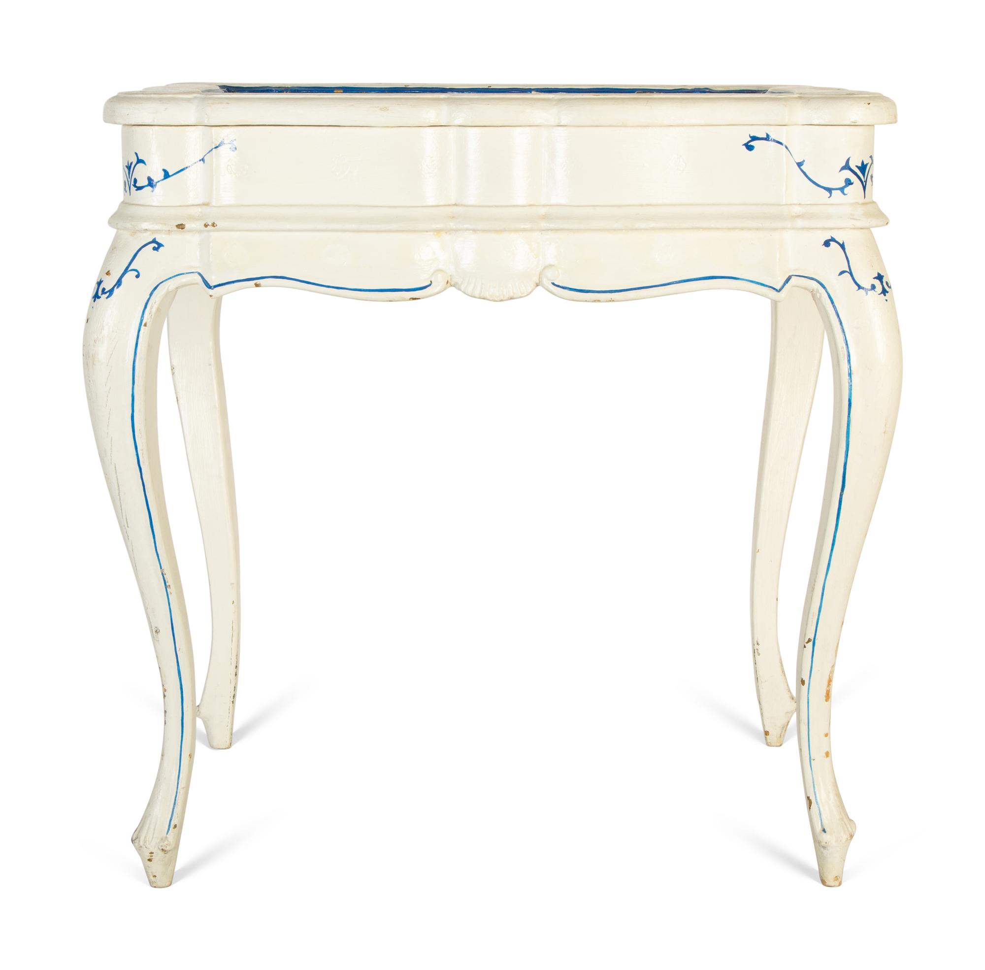 A Pair of French Provincial Style White Painted Vitrine Tables