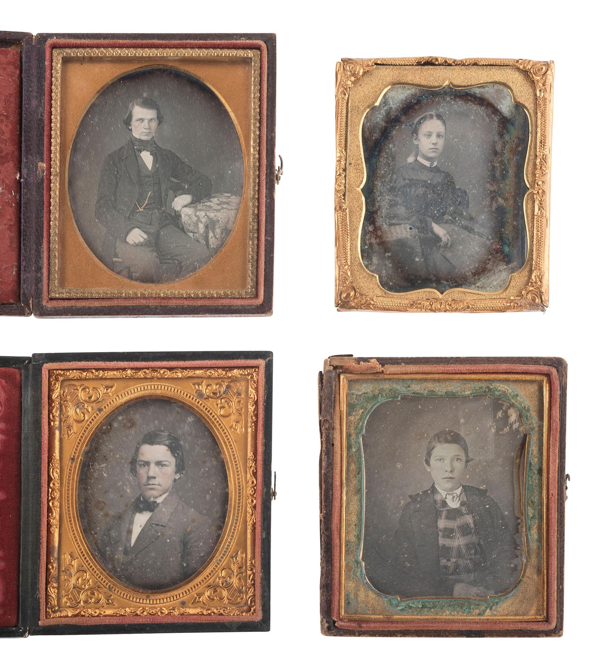 [EARLY PHOTOGRAPHY]. 28 sixth plate daguerreotypes featuring adolescents and teenagers.