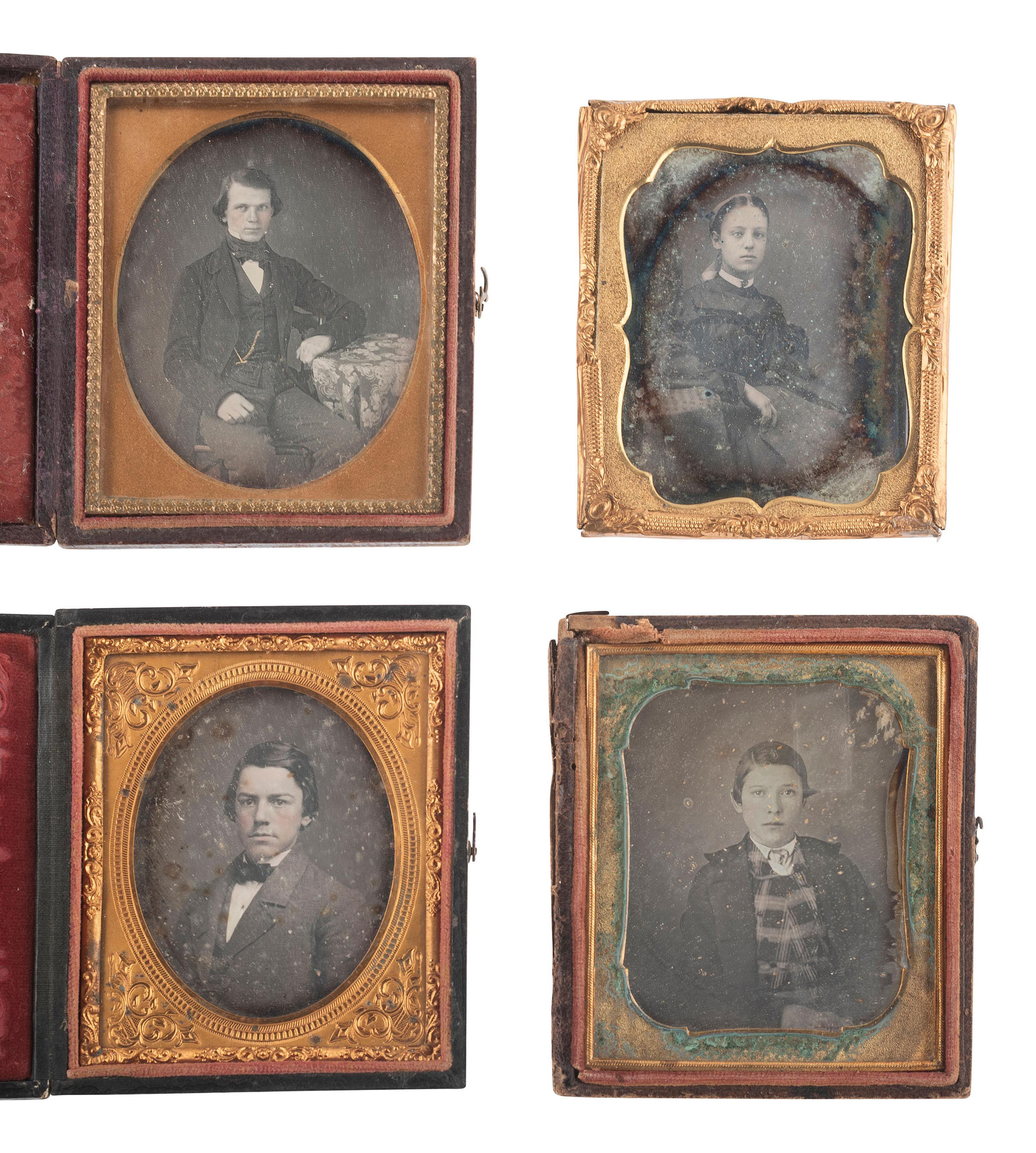 [EARLY PHOTOGRAPHY]. 28 sixth plate daguerreotypes featuring adolescents and teenagers.
