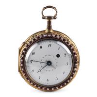 An Austrian Gilt-Bronze, Enamel, Hardstone and Pearl Cased Pocket Watch