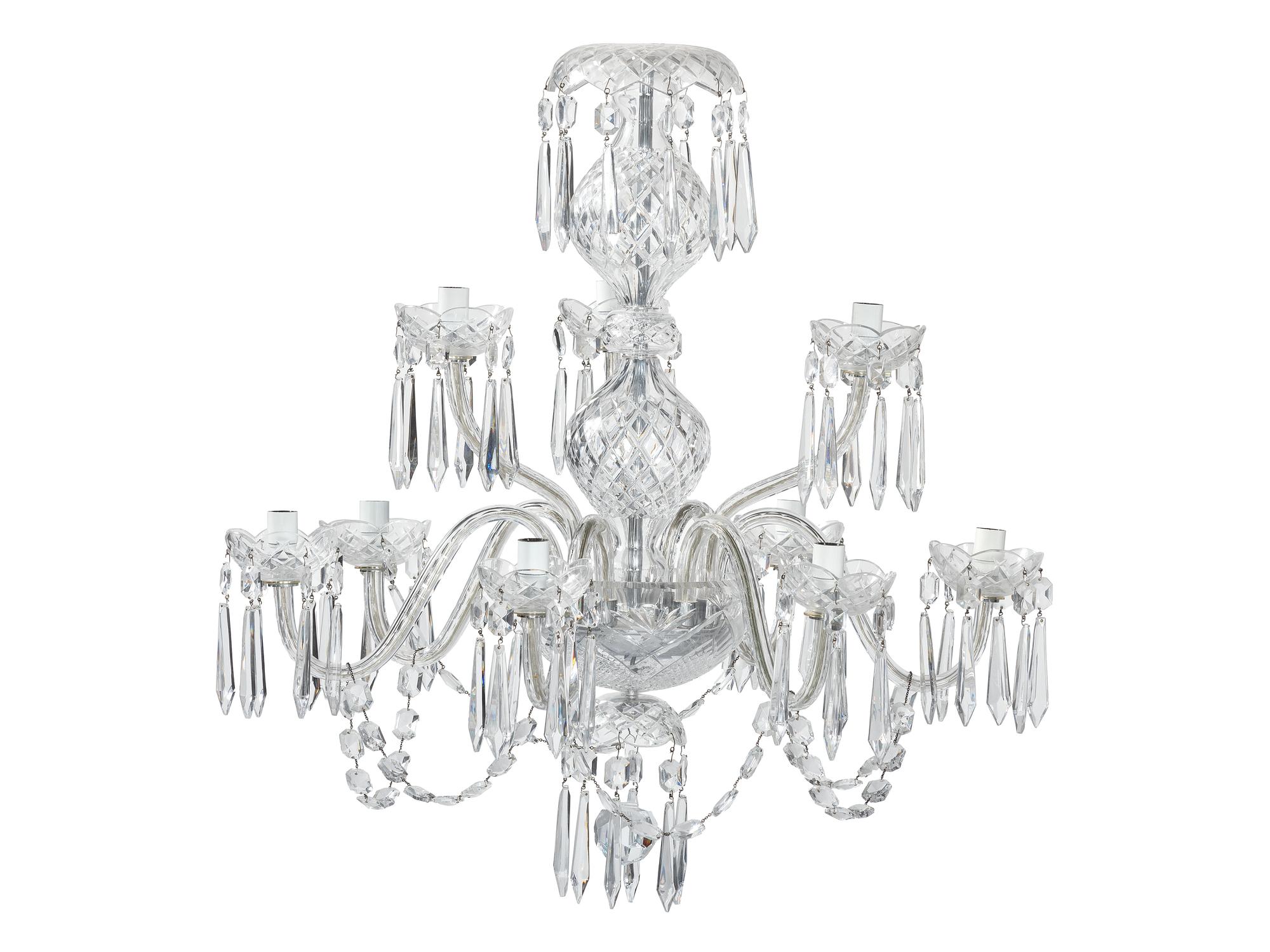 A Waterford Crystal Nine-Light Chandelier