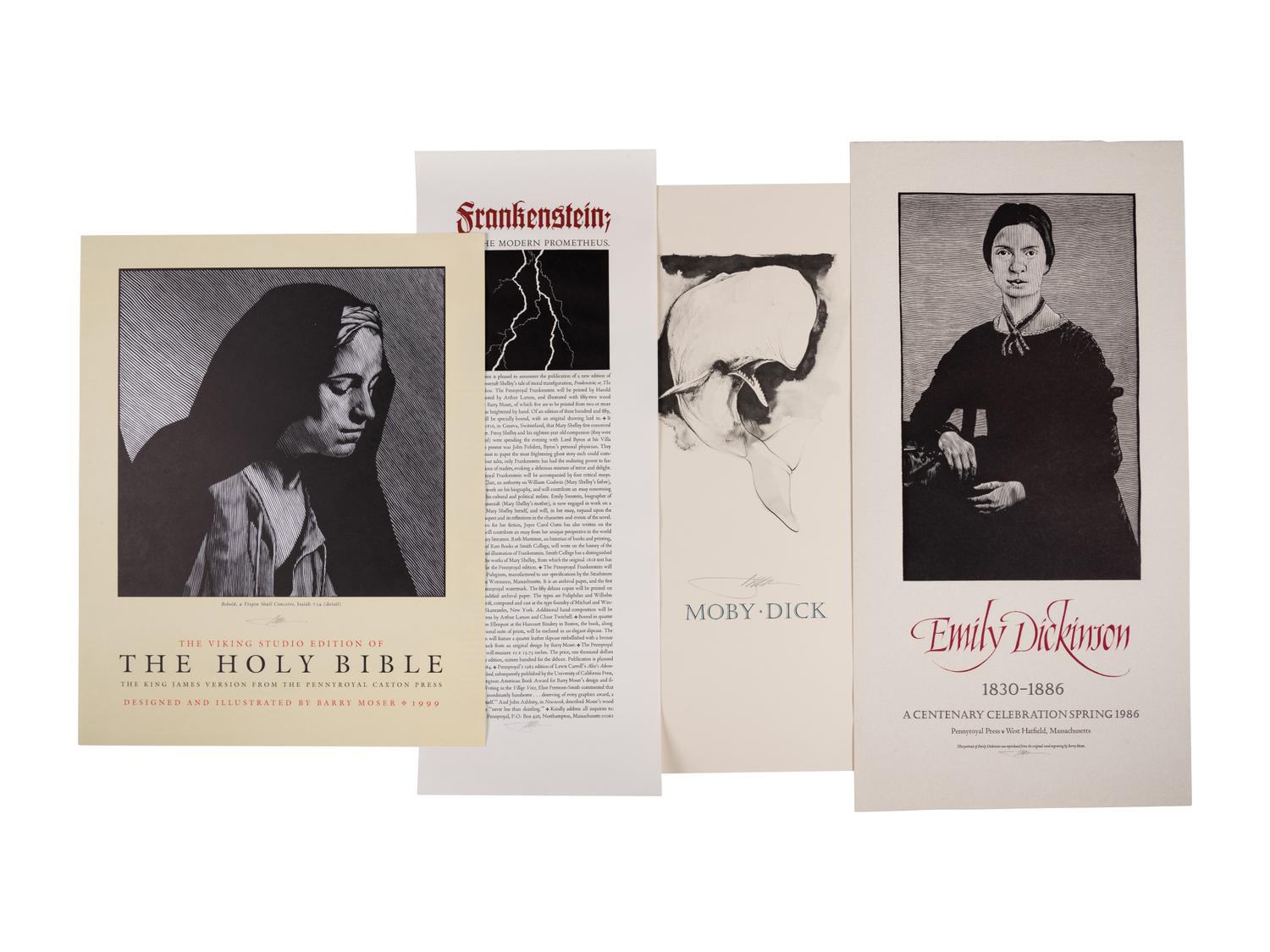 [BROADSIDES & POSTERS]. Group of 7 broadsides and posters illustrated by Moser announcing publication or literary events relating to some of his iconic works, 1982-2008. Comprising: