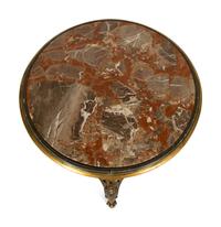 An Italian Rococo Style Painted and Parcel Gilt Marble-Top Table