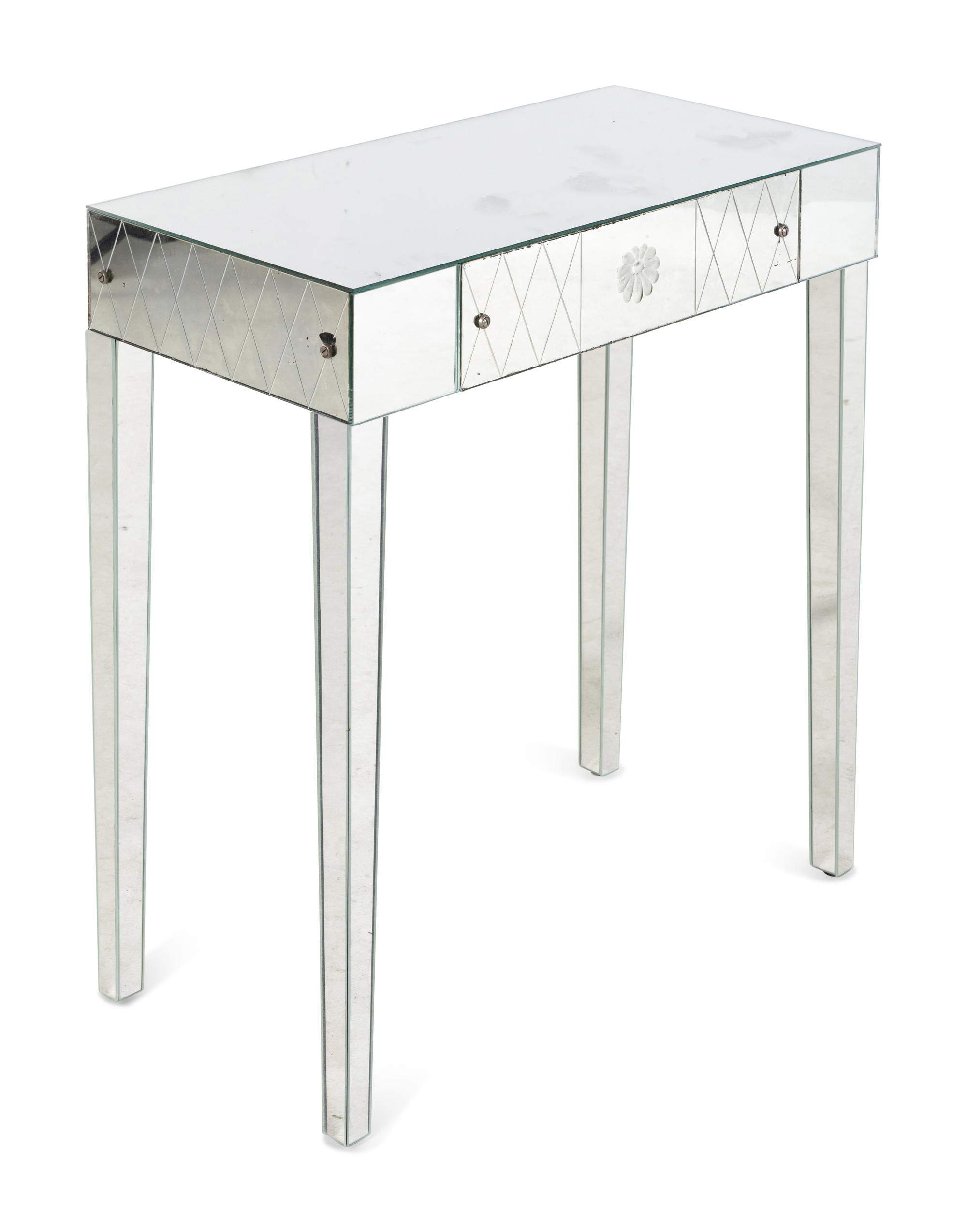 A Mirrored Dressing Table and Stool