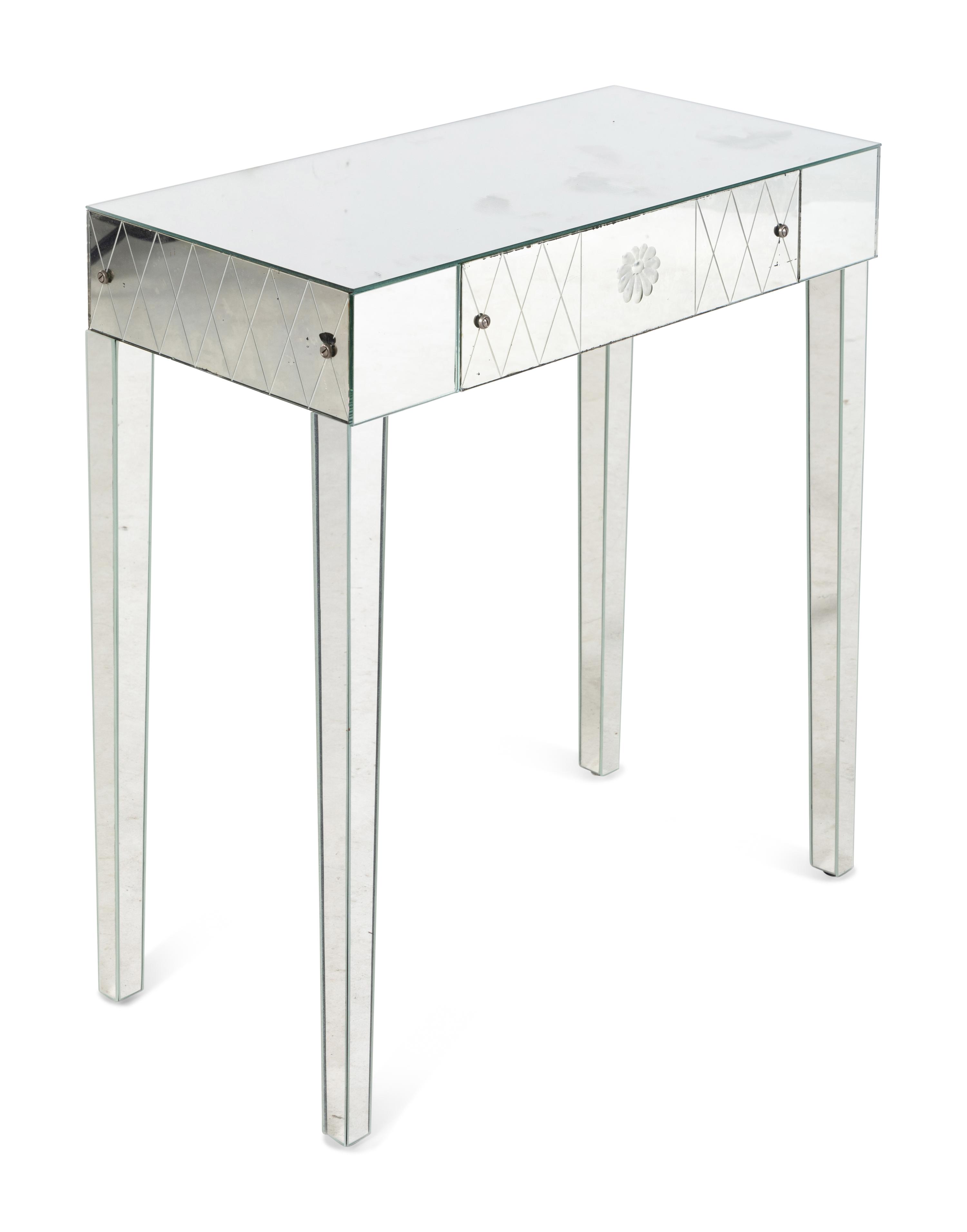 A Mirrored Dressing Table and Stool