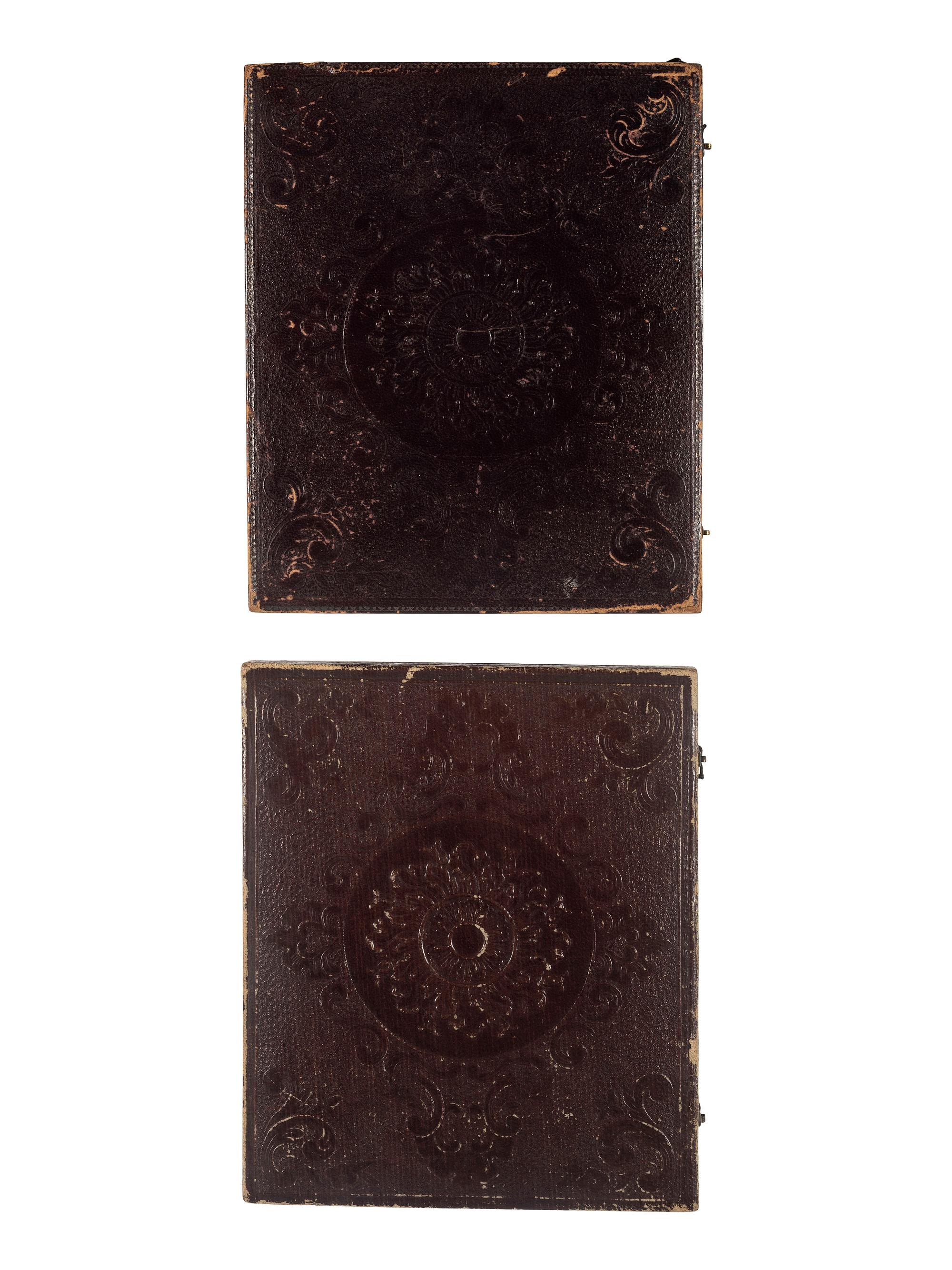 [EARLY PHOTOGRAPHY]. A group of 5 daguerreotypes and ambrotype of painted portraits, including: