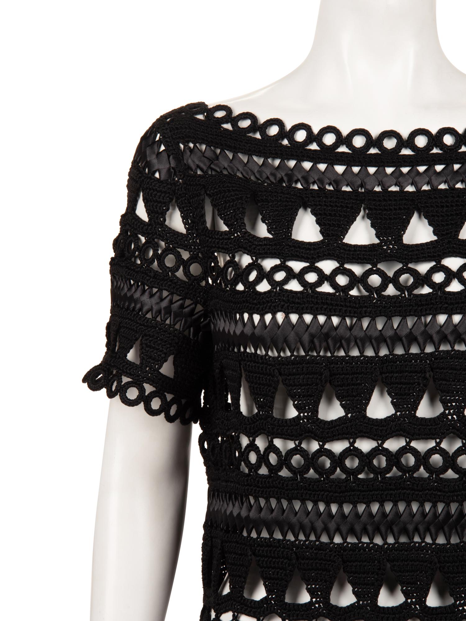 Oscar de la Renta Silk Crochet Dress, Resort 2018