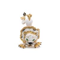 YELLOW GOLD, ENAMEL AND DIAMOND LION BROOCH