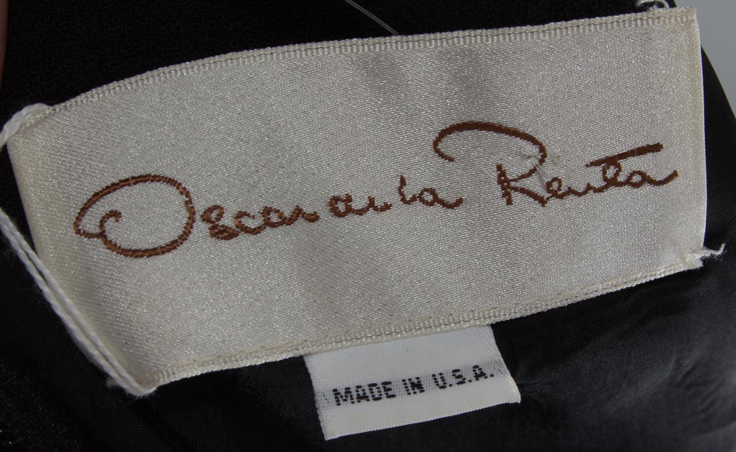 An Oscar de la Renta Black Wool and Velvet Gown, No size.
