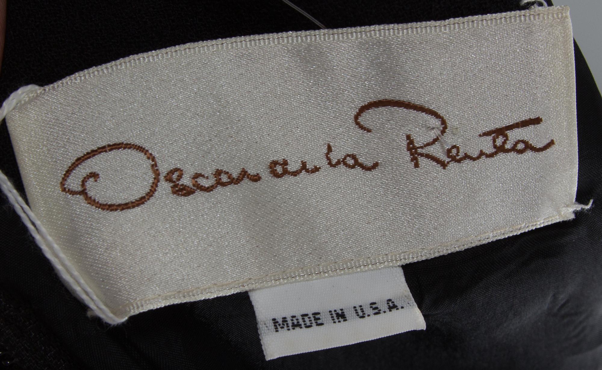 An Oscar de la Renta Black Wool and Velvet Gown, No size.