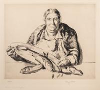 Percy F. Albee, (American, 1883-1959), A group of five works: Italian Fishwife, Italian Fishwife, Street Musicians, Idlers, and Poor Mo
