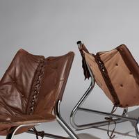 [RE-OFFERING AS 379834/1 ] Pair of Corset chairs for Swed-Form Co., 1970