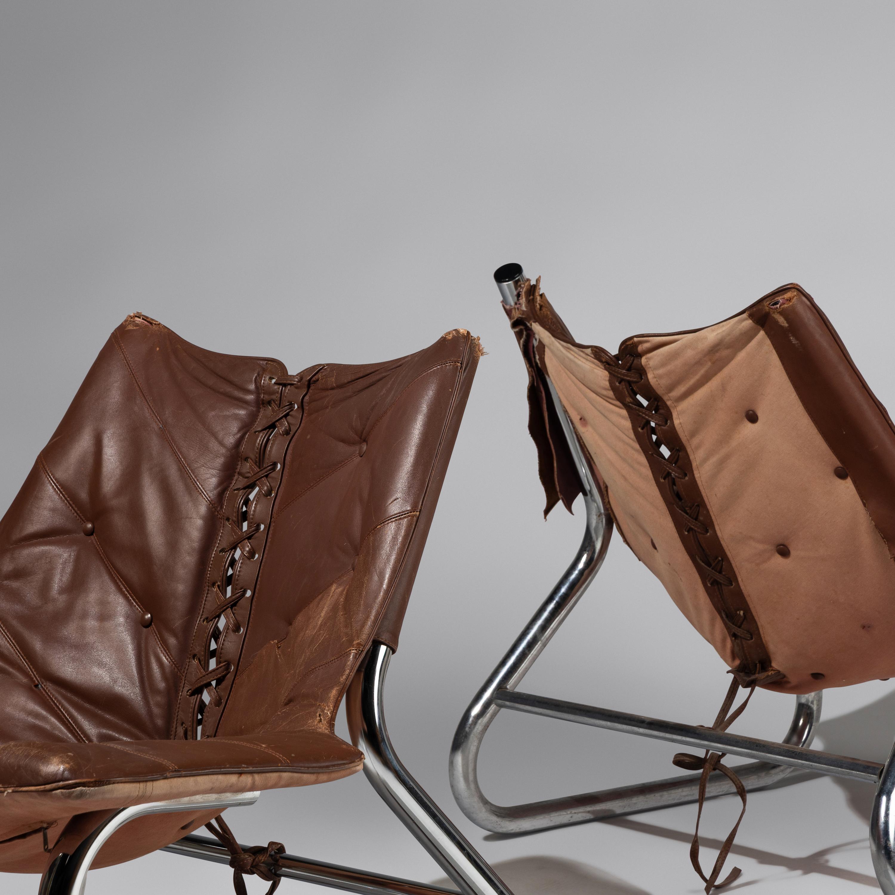 [RE-OFFERING AS 379834/1 ] Pair of Corset chairs for Swed-Form Co., 1970