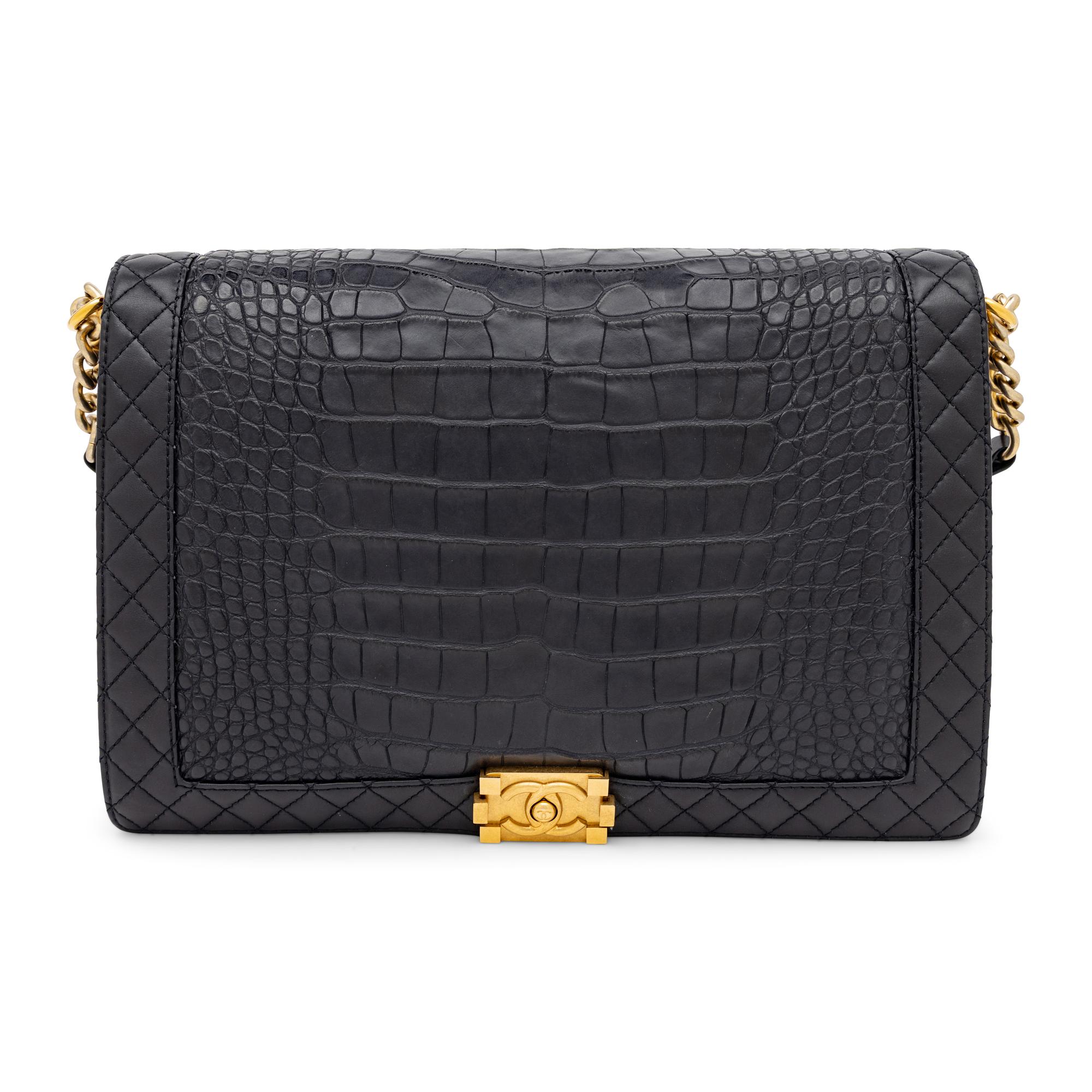 Chanel, XL Boy Bag in Navy Alligator