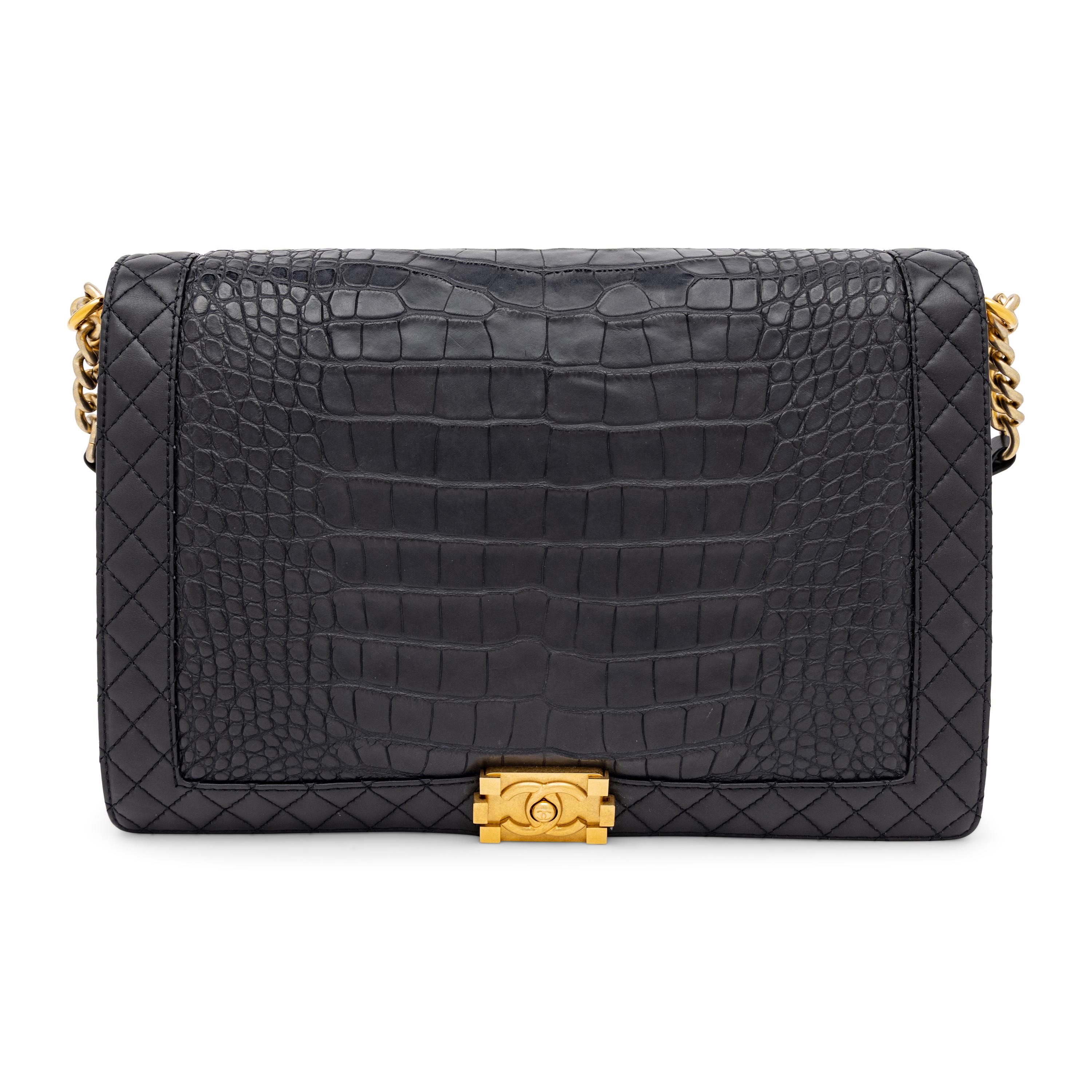 Chanel, XL Boy Bag in Navy Alligator