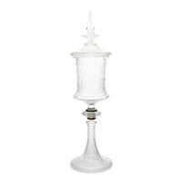 A Bohemian Tiefschnitt Glass Goblet and Cover