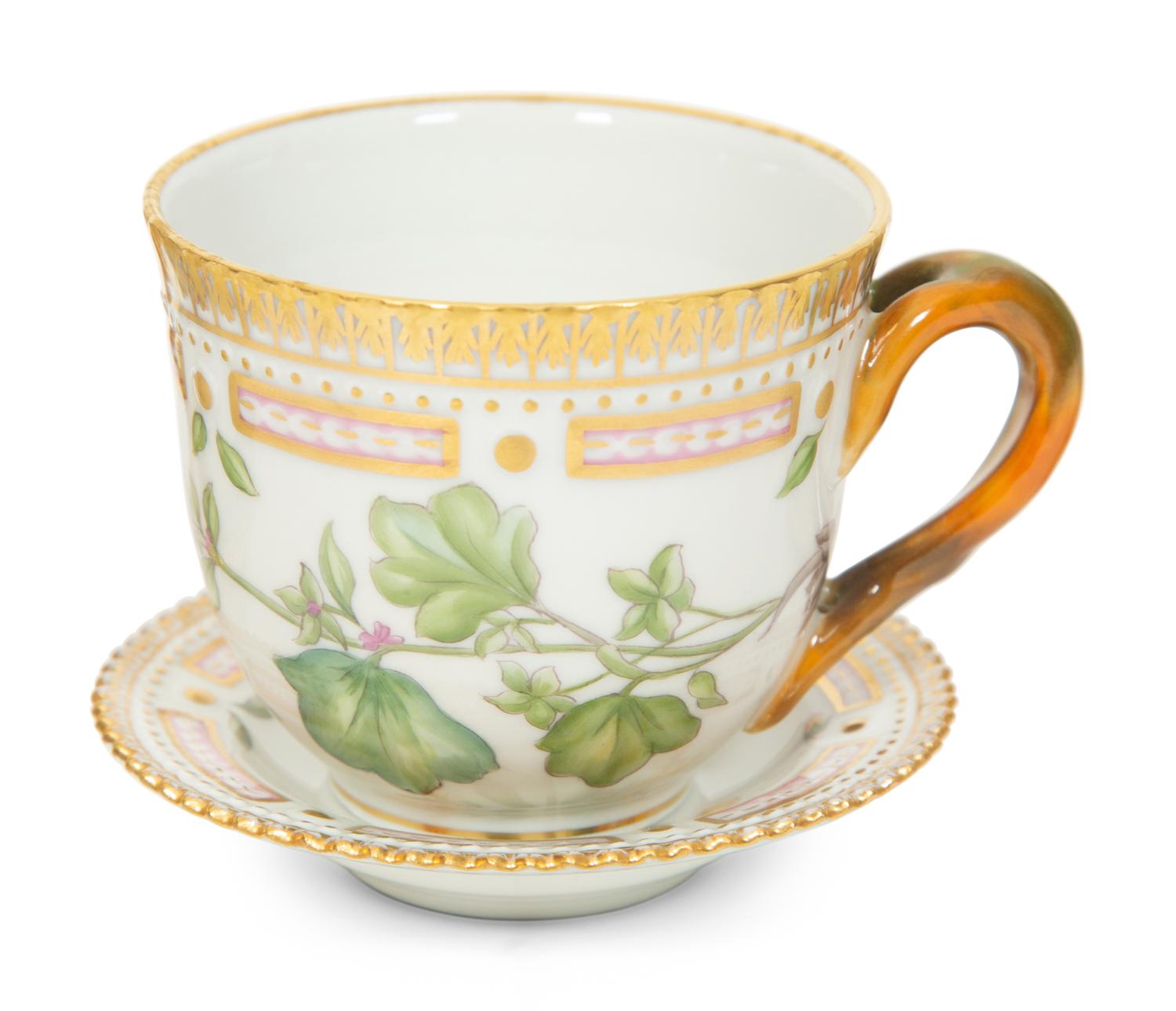 A Group of Royal Copenhagen Flora Danica Porcelain Table Articles