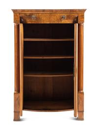 A Biedermeier Figured Walnut Cabinet