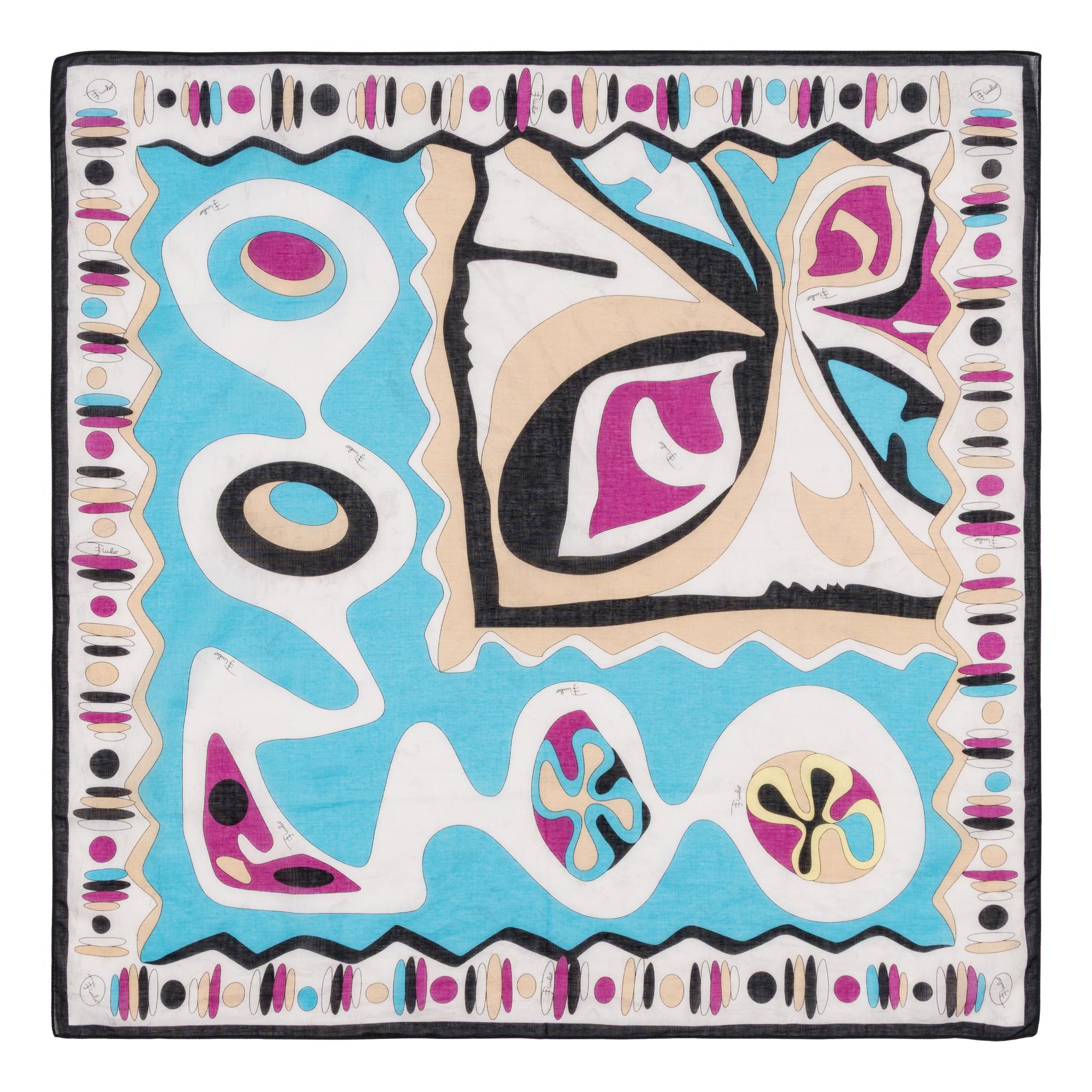 Pucci & Leonard; Lot of Eight Scarves, Handkerchiefs and Shawl