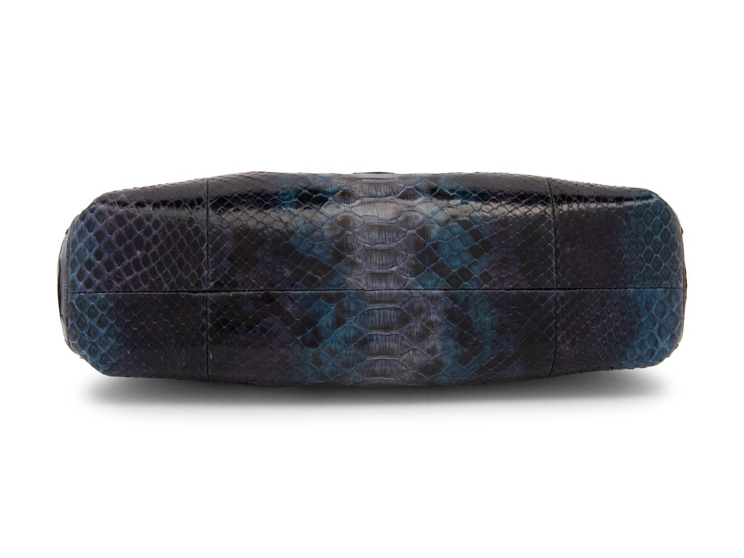 Judith Leiber Blue Python Clutch, 2000s