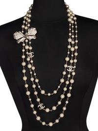 Chanel Faux-Pearl & Rhinestone Necklace
