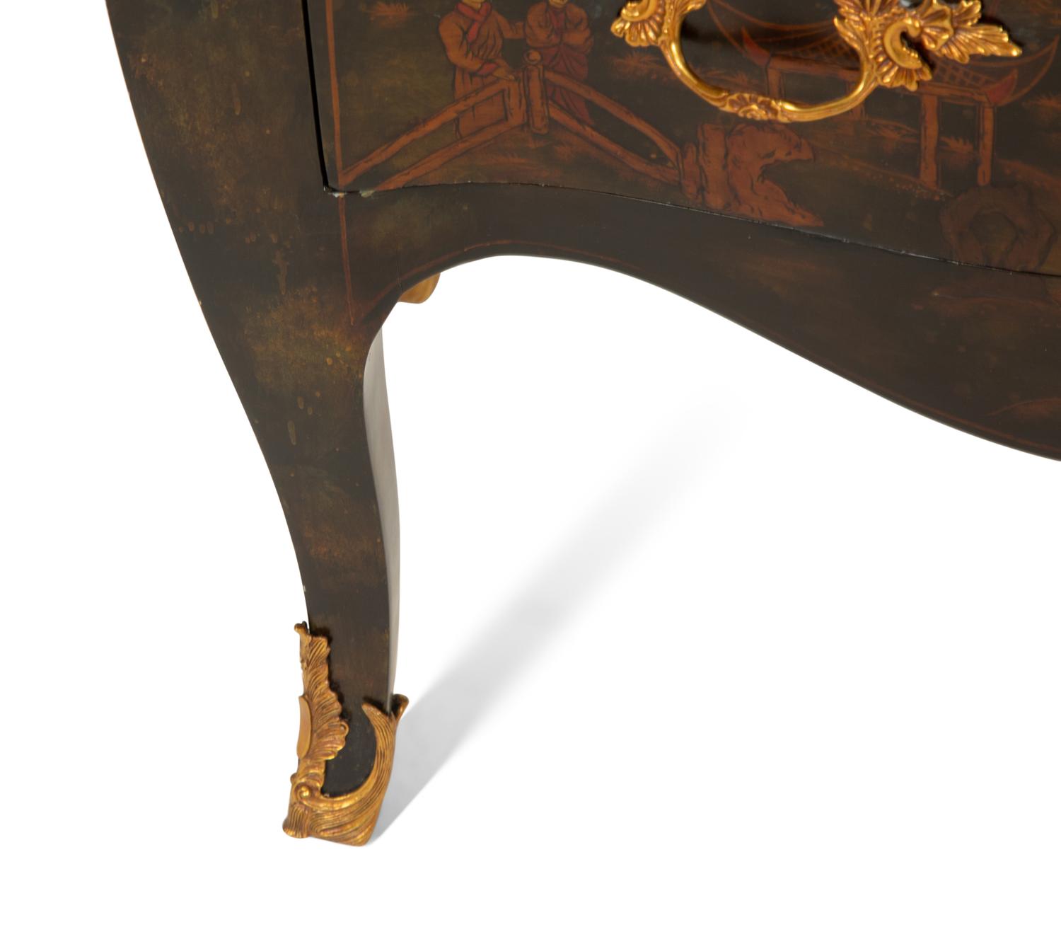 A Pair of Maitland-Smith Japanned Two-Drawer Commodes
