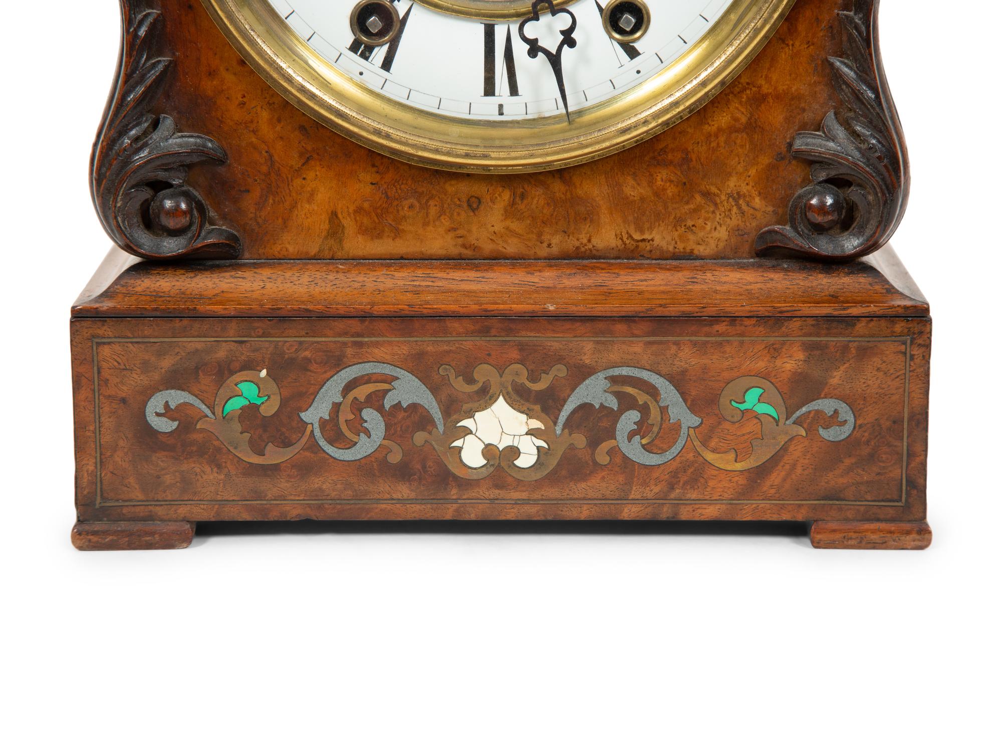 A Black Forest Inlaid Burr-Walnut Cuckoo Clock