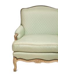 A Louis XV Style Painted Sofa with Scalamandré Upholstery