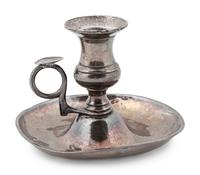 A 19th C. Peruvian Silver Chamber Stick