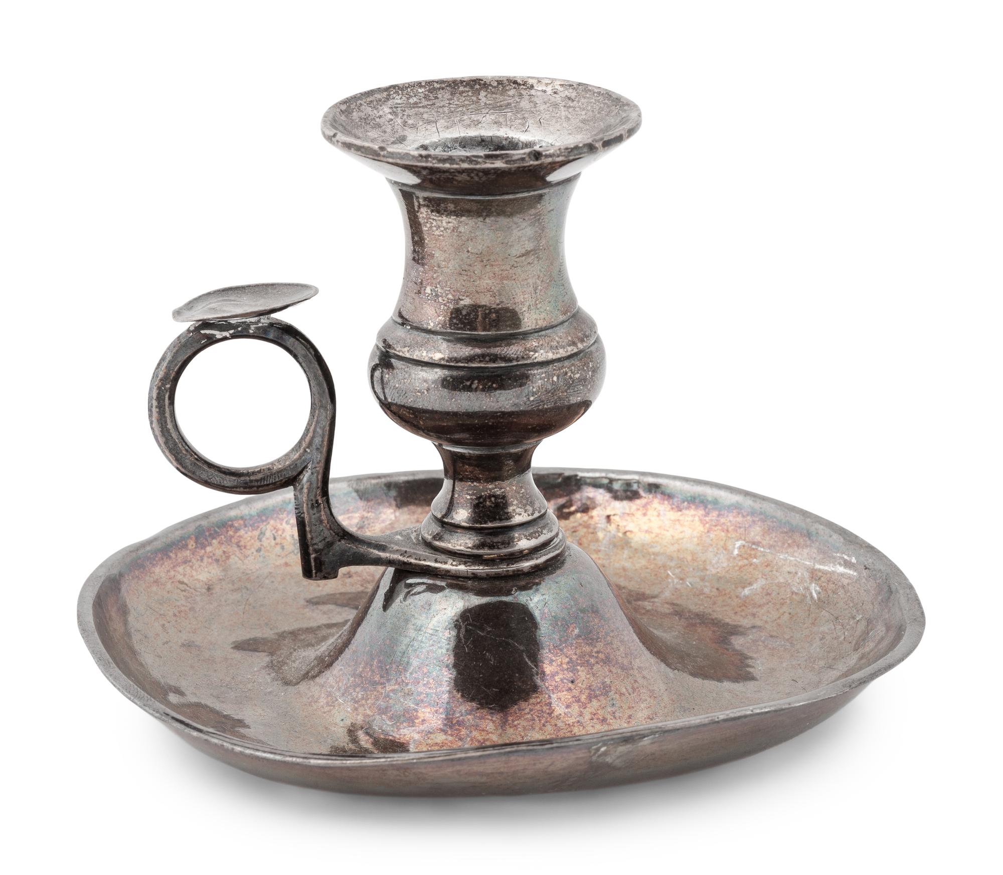 A 19th C. Peruvian Silver Chamber Stick