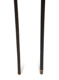 Two Ebonized Walking Sticks with Zoomorphic Handles