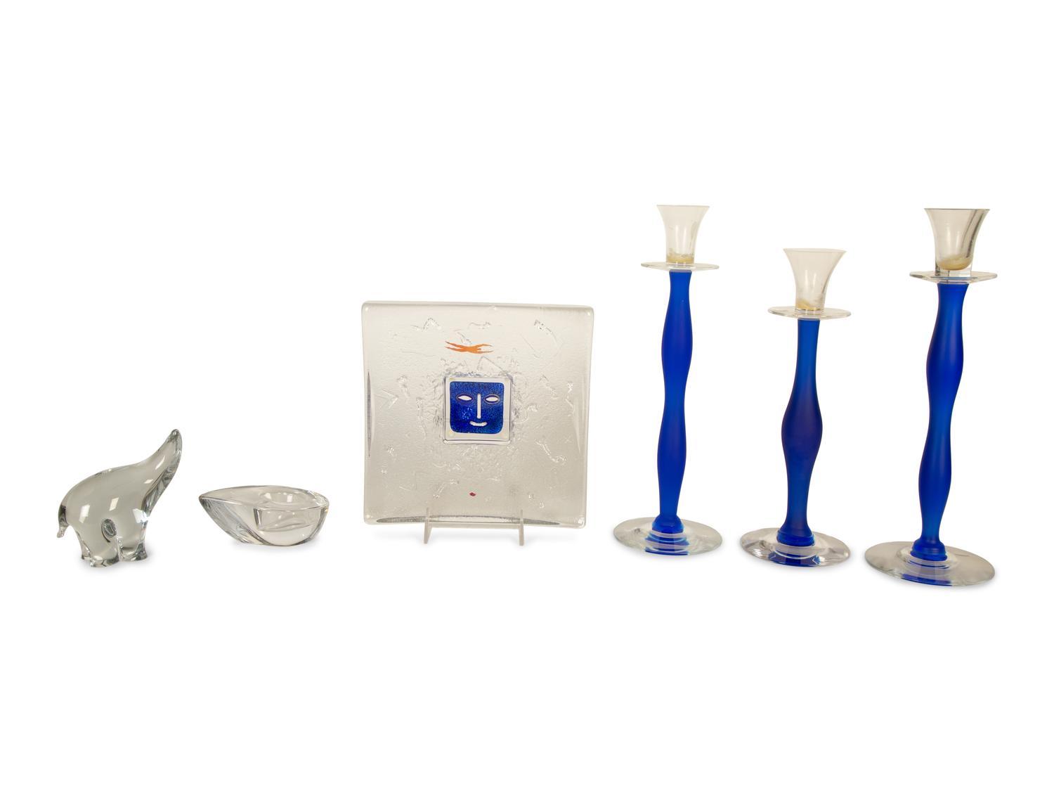 A Group of Contemporary Scandinavian Glass Items