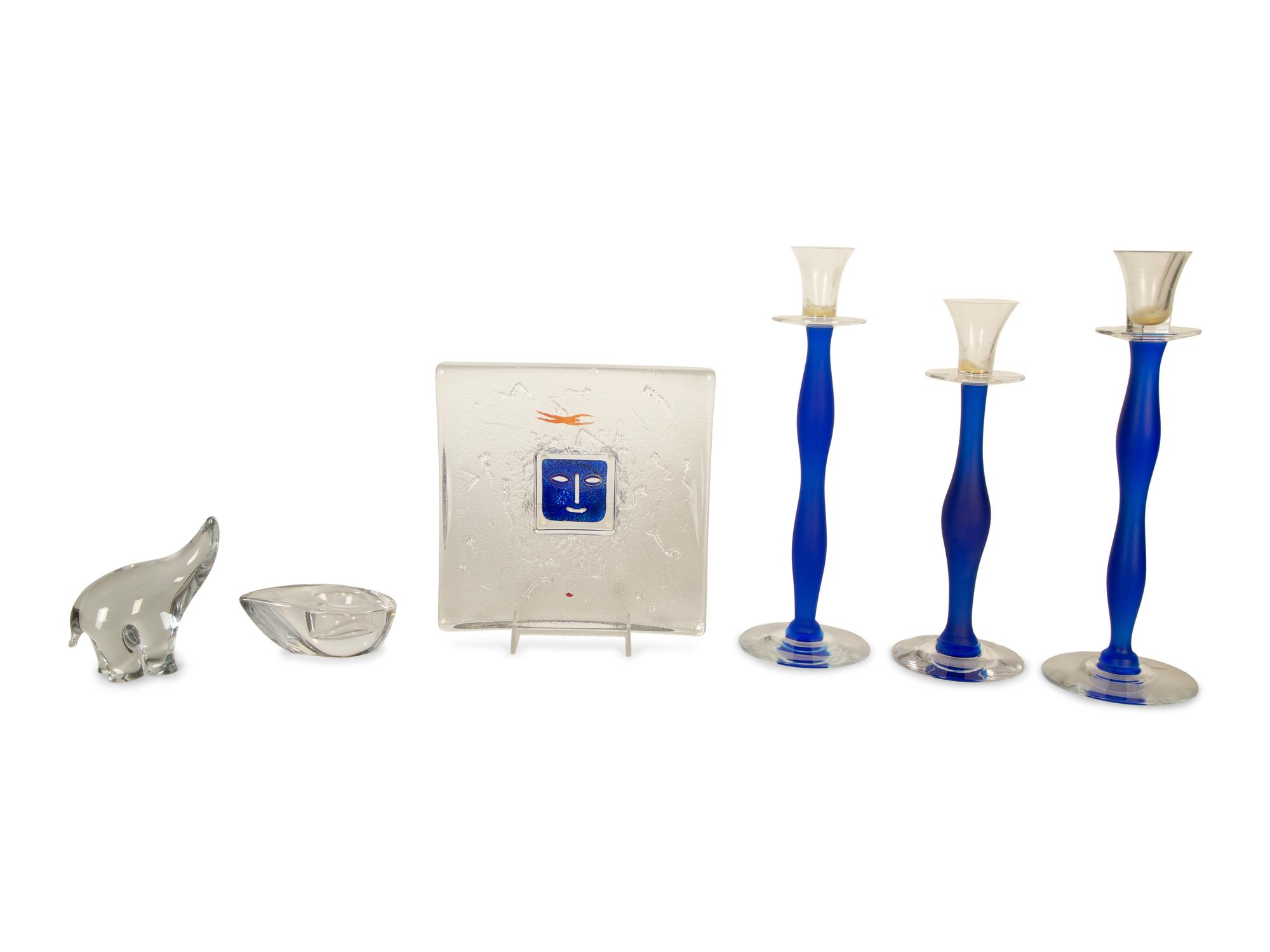 A Group of Contemporary Scandinavian Glass Items