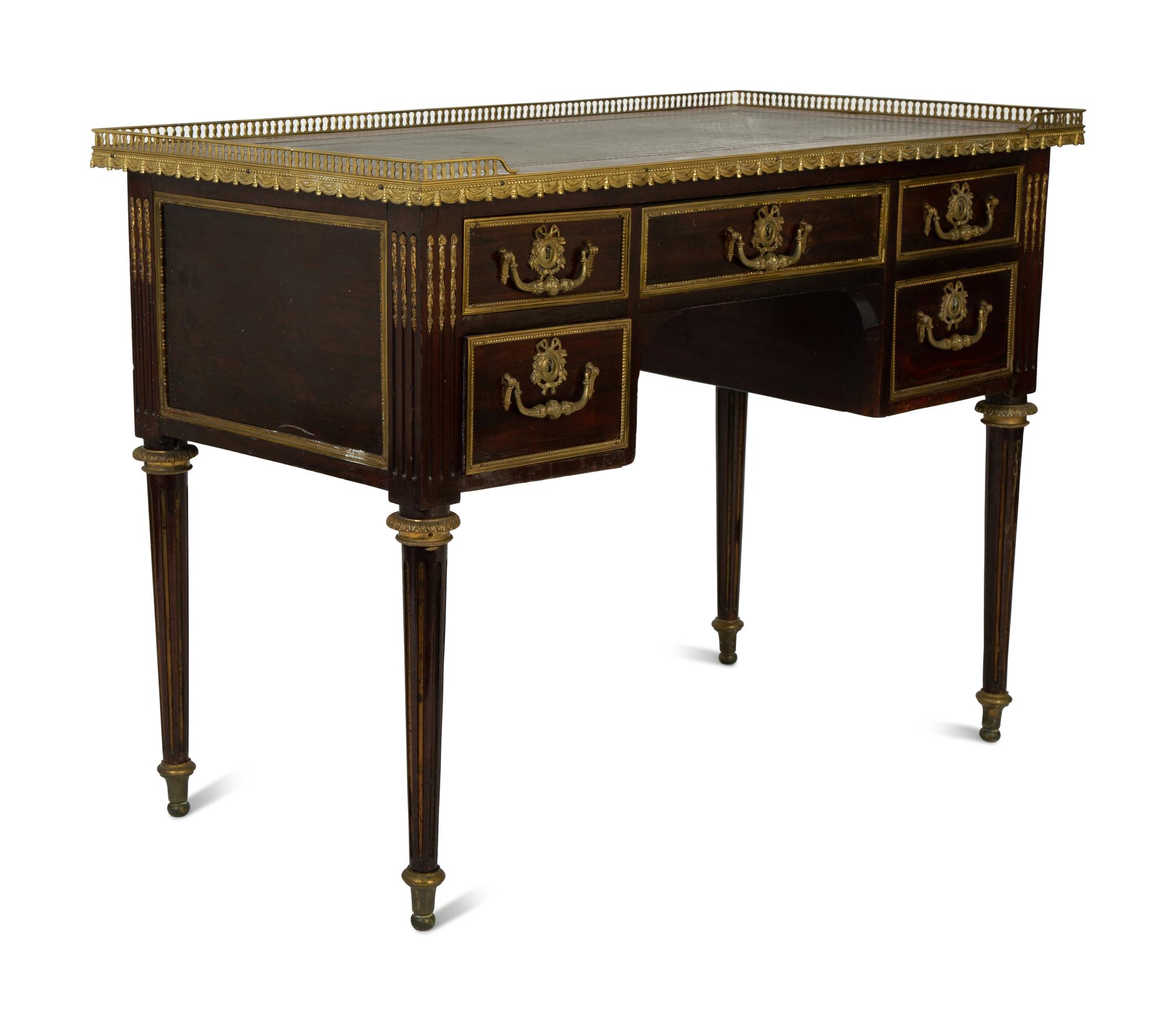 A Louis XVI Style Gilt Bronze Mounted Writing Desk — 19TH/20TH CENTURY