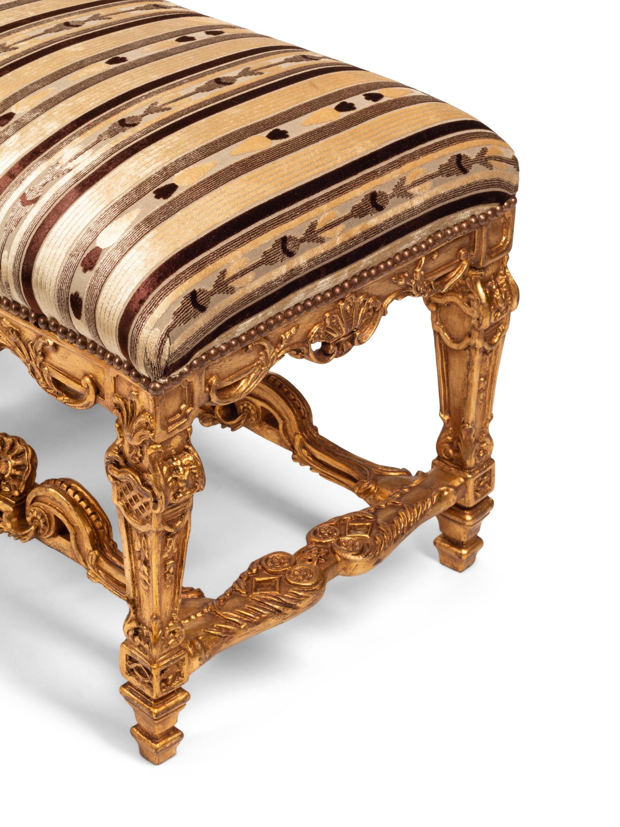 A Pair of Louis XIV Style Giltwood Benches