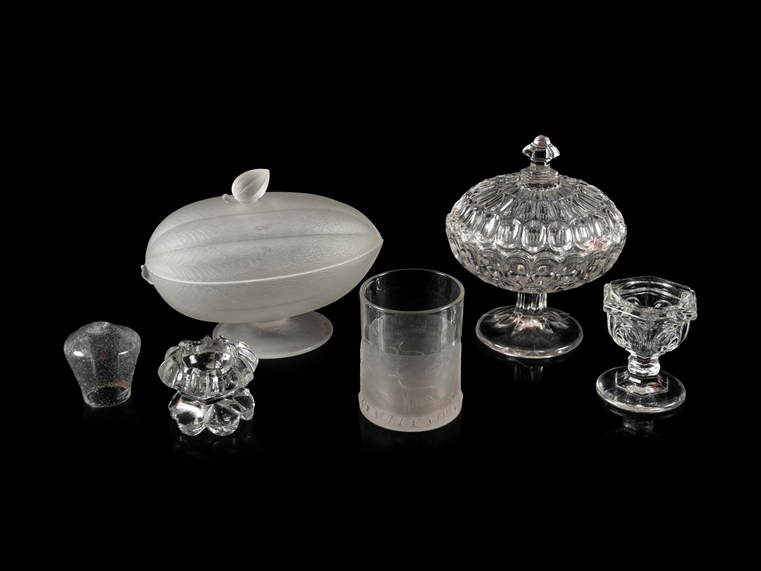 A Collection of Fourteen Cut and Molded Glass Table Articles