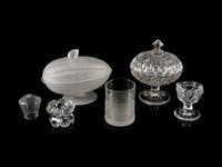 A Collection of Fourteen Cut and Molded Glass Table Articles