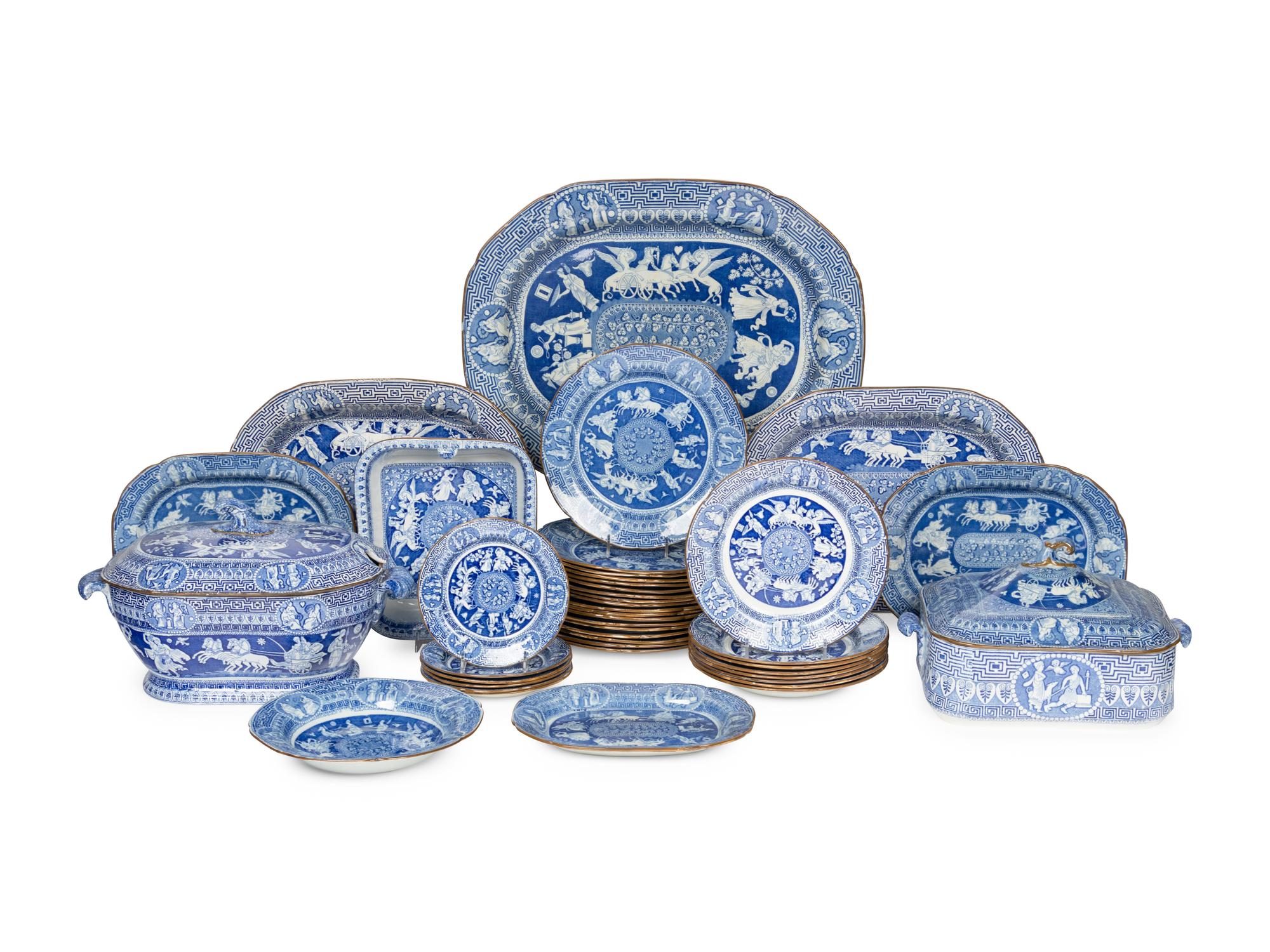 An English Etruscan Transferware Dinner Service