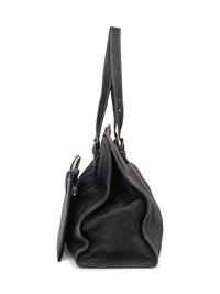 Prada Black Leather Tote and Black Python Zip Clutch