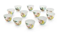 Eleven Chinese Famille Rose Porcelain Wine Cups Diameter of earch 2 3/4 inches. — EARLY 20TH CENTURY