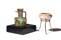 Two Islamic Glass Miniature Vessels