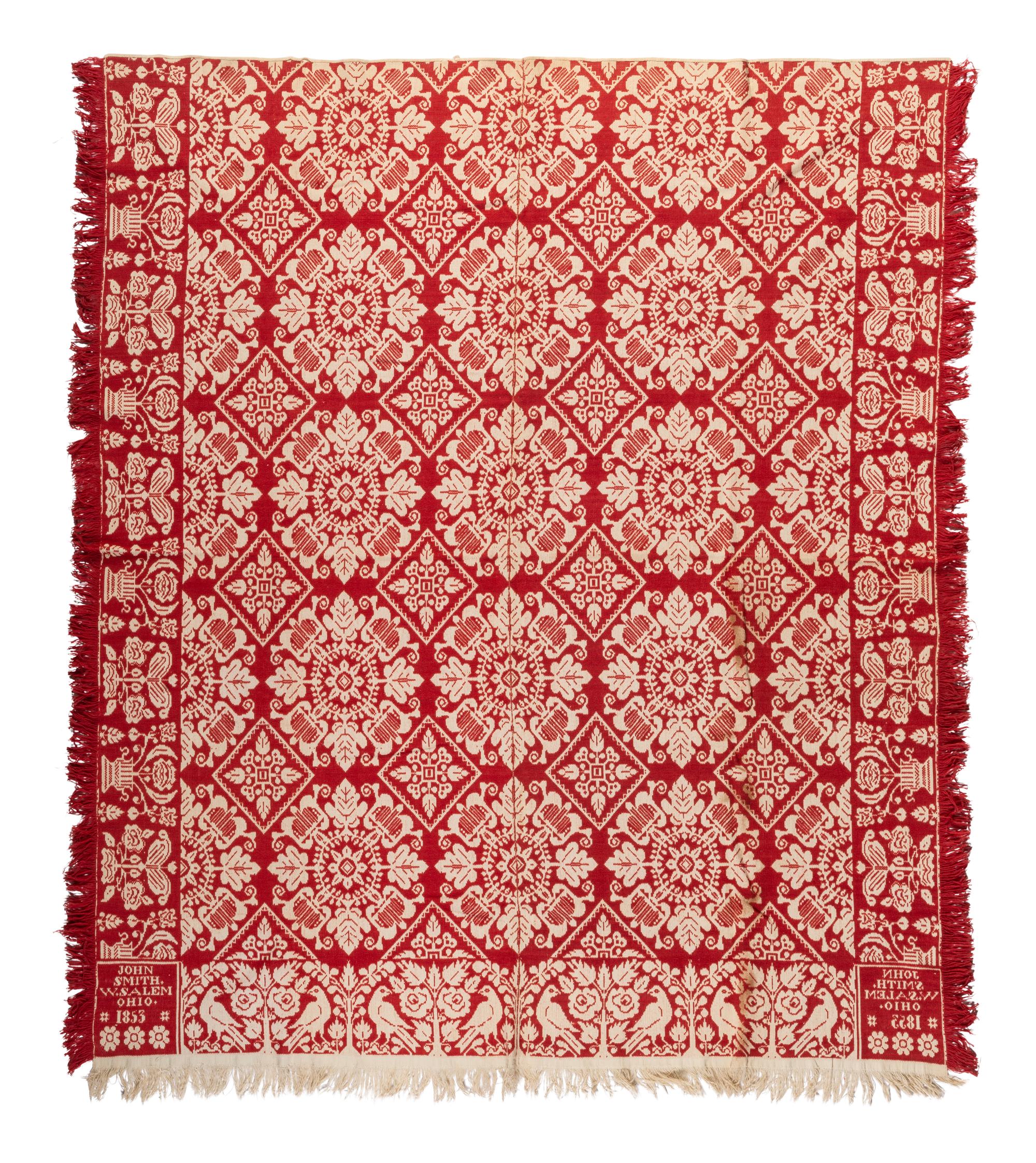 A Signed Ohio Coverlet and a Patriotic Coverlet