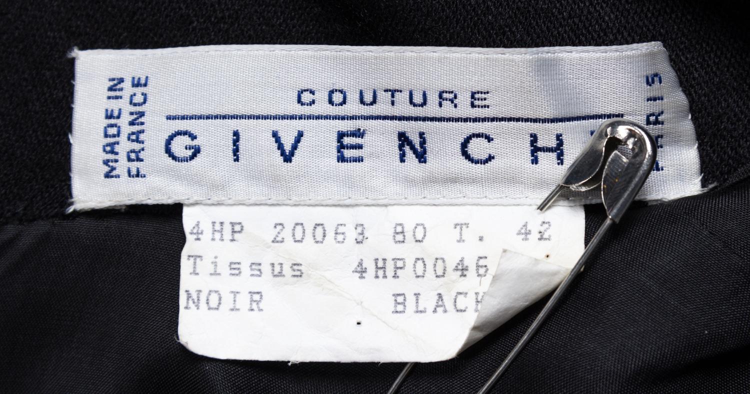 A Givenchy Black Wool Dress, Size 42.