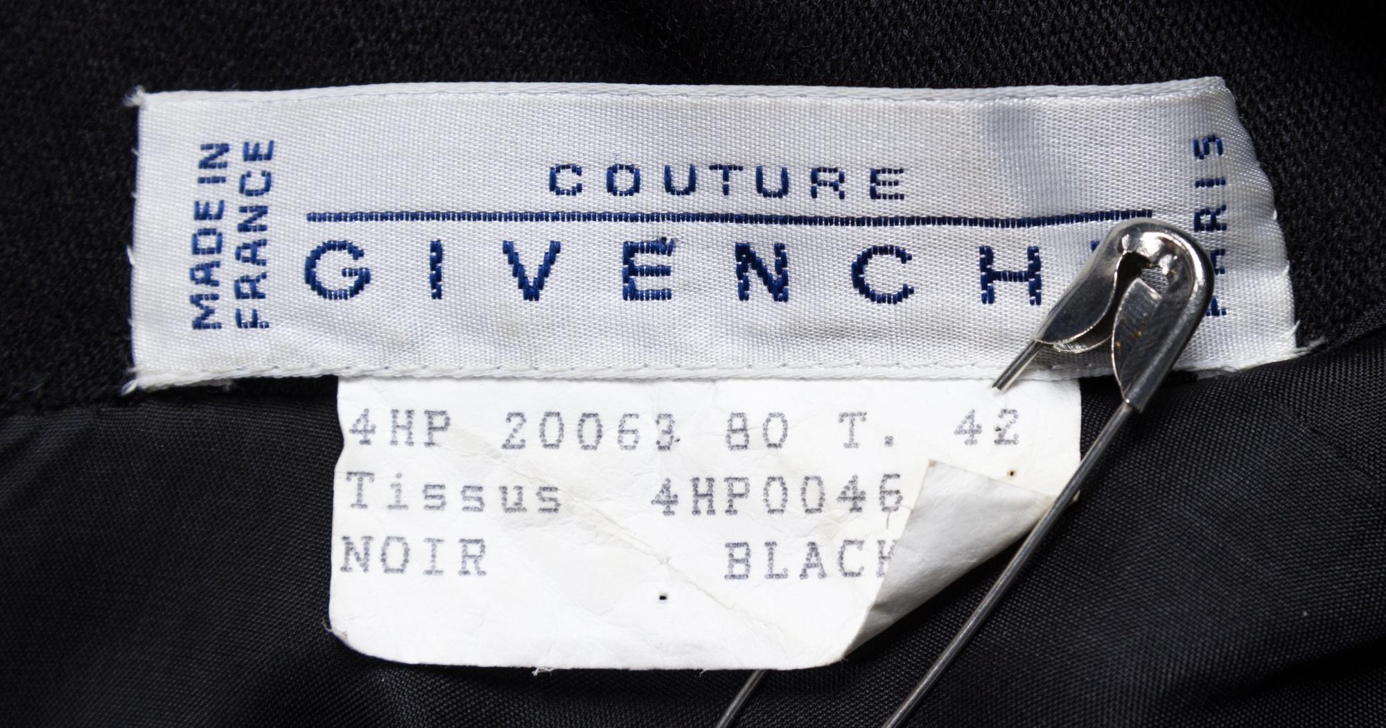 A Givenchy Black Wool Dress, Size 42.