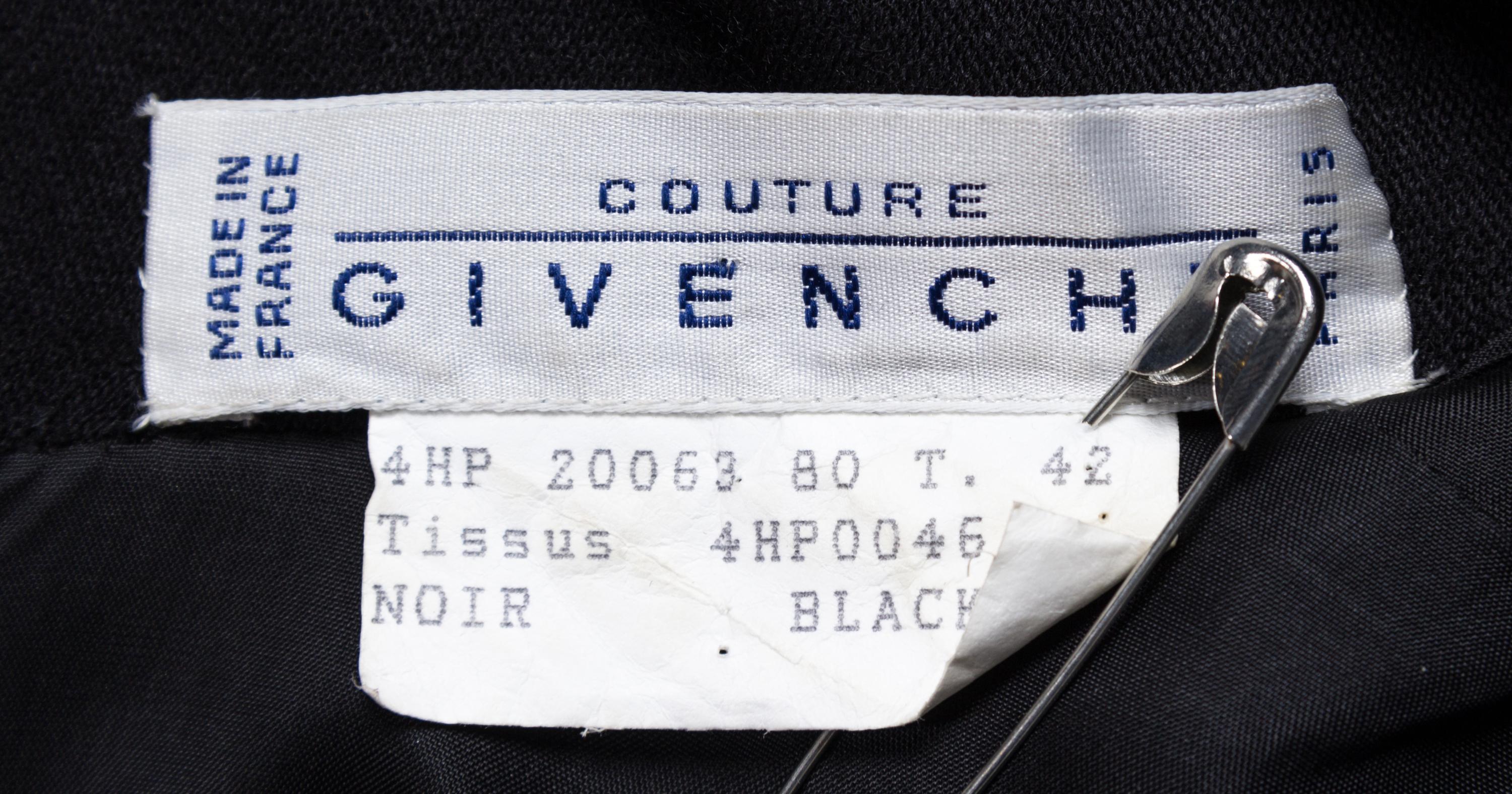 A Givenchy Black Wool Dress, Size 42.