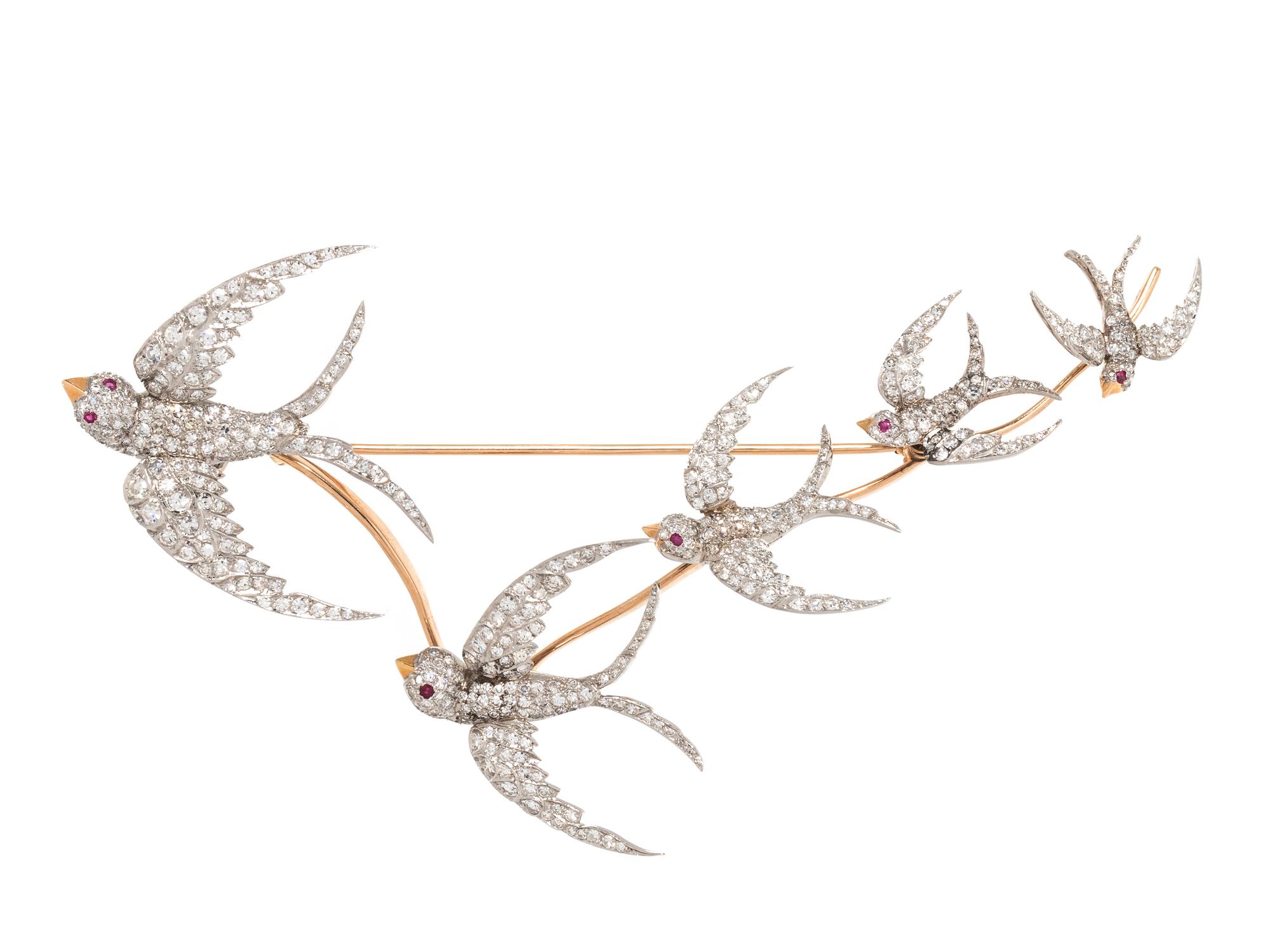 EVELYN CLOTHIER, DIAMOND EN TREMBLANT BROOCH