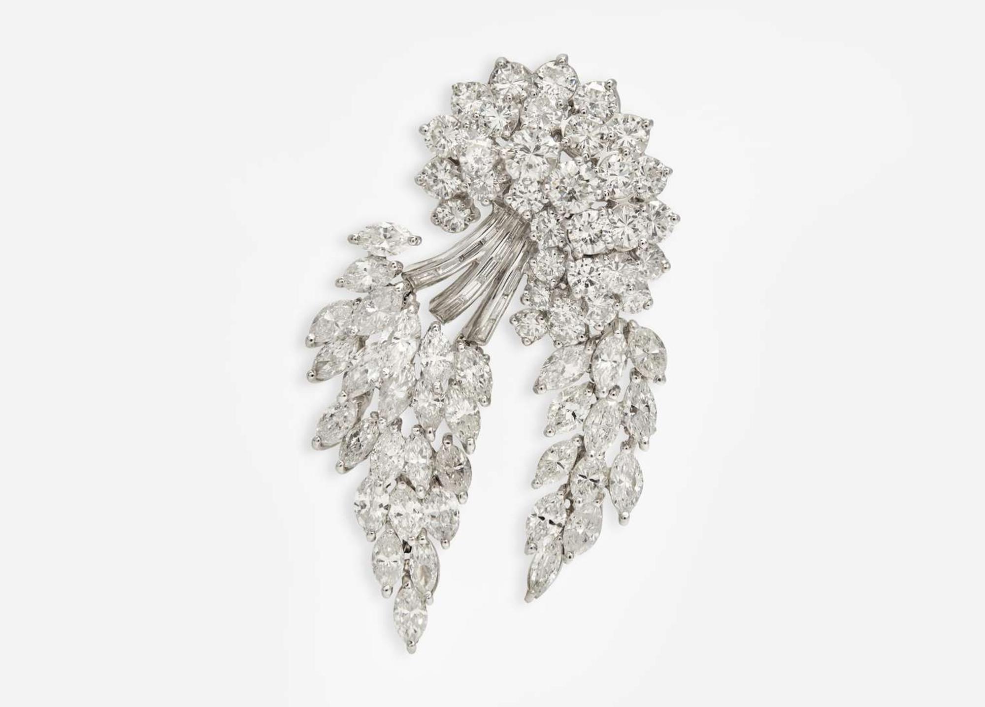 A Platinum and Diamond Brooch