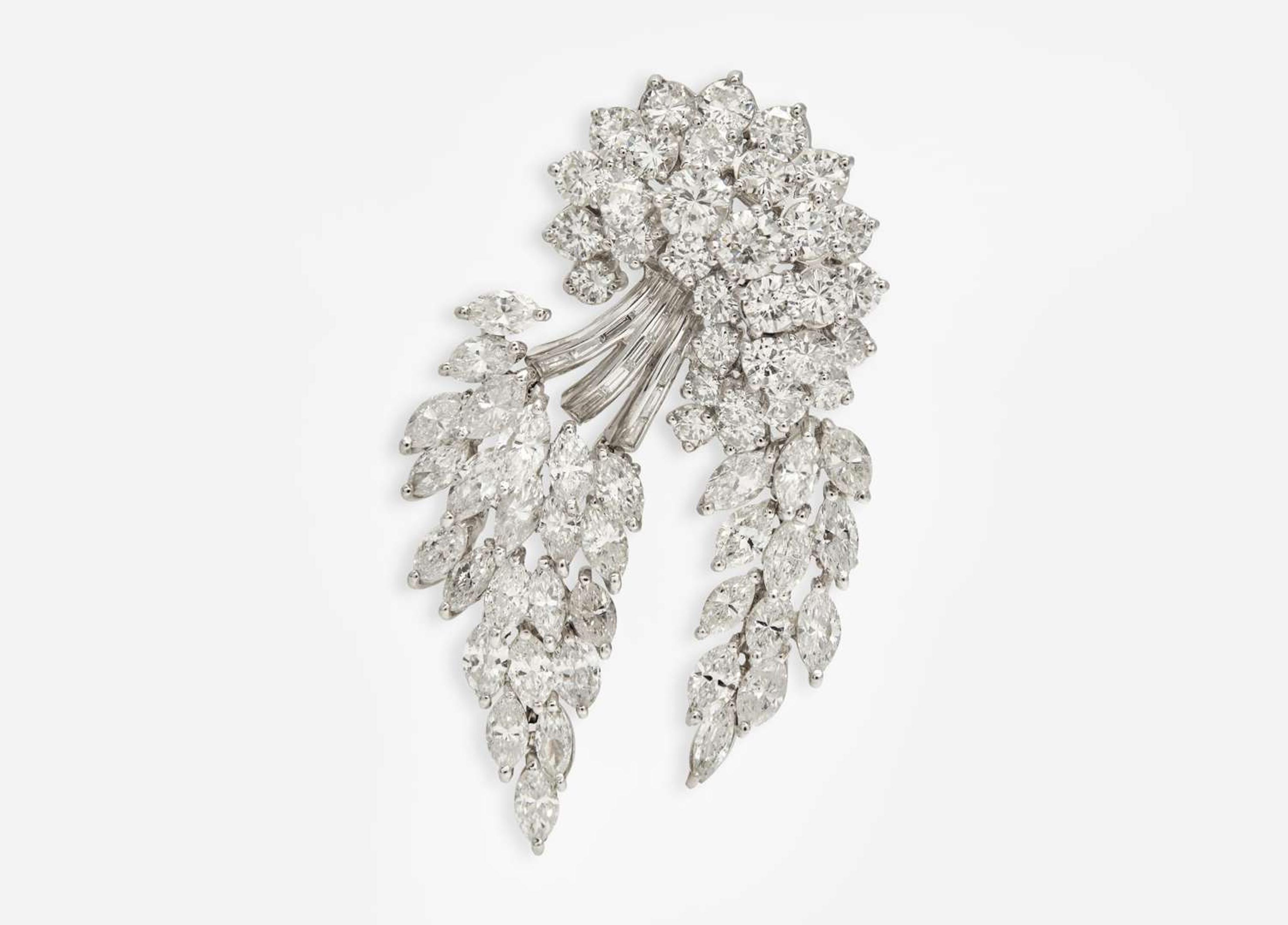 A Platinum and Diamond Brooch